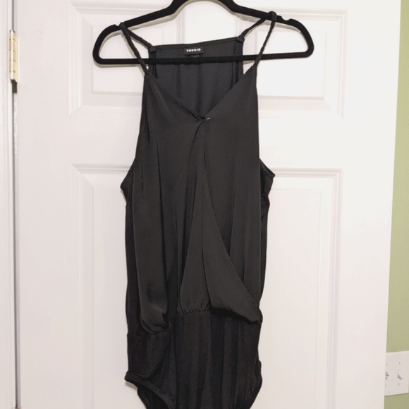 Black Torrid Bodysuit with Spaghetti Strap Sleeves - Picture 1 of 3